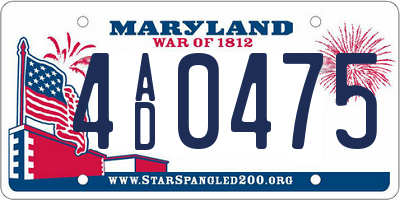 MD license plate 4AD0475