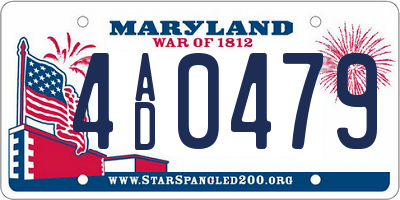 MD license plate 4AD0479