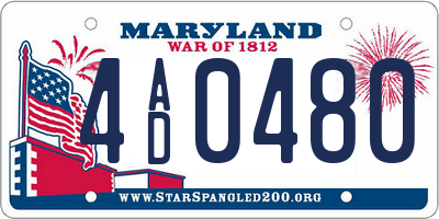 MD license plate 4AD0480