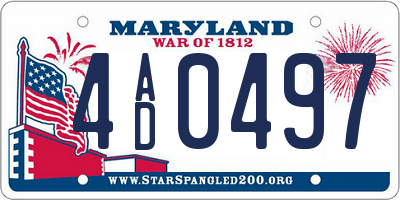 MD license plate 4AD0497