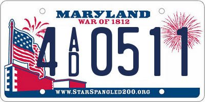 MD license plate 4AD0511