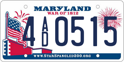 MD license plate 4AD0515