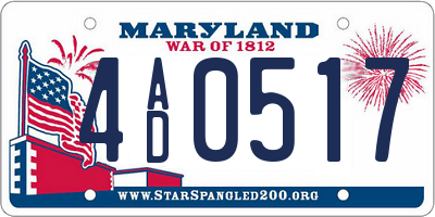 MD license plate 4AD0517