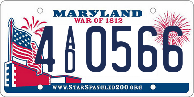 MD license plate 4AD0566