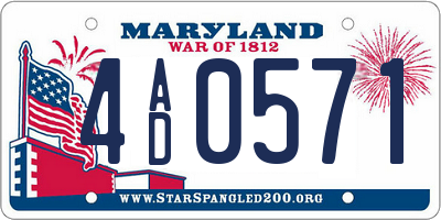 MD license plate 4AD0571