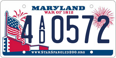 MD license plate 4AD0572