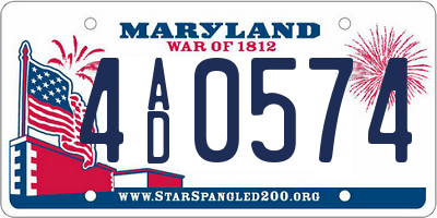 MD license plate 4AD0574