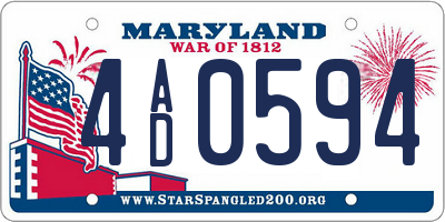 MD license plate 4AD0594