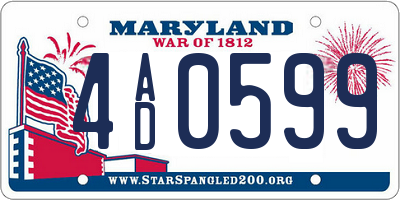 MD license plate 4AD0599