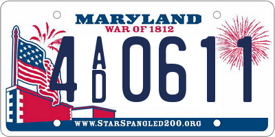 MD license plate 4AD0611