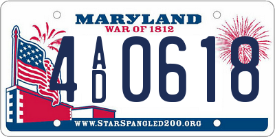 MD license plate 4AD0618