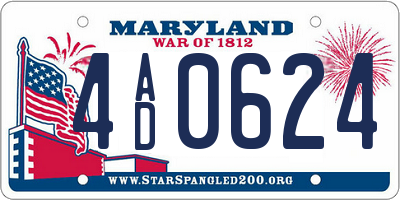 MD license plate 4AD0624