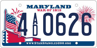 MD license plate 4AD0626