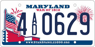 MD license plate 4AD0629