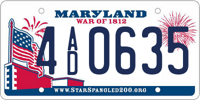 MD license plate 4AD0635