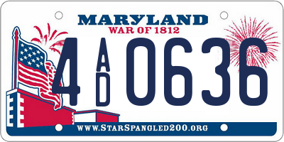 MD license plate 4AD0636