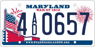 MD license plate 4AD0657