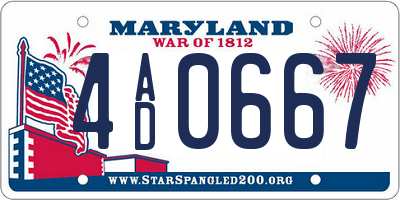 MD license plate 4AD0667