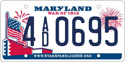 MD license plate 4AD0695