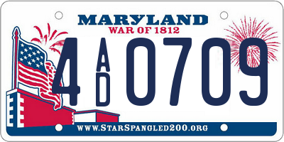 MD license plate 4AD0709