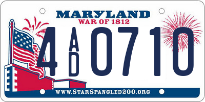 MD license plate 4AD0710