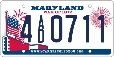 MD license plate 4AD0711