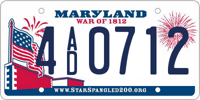 MD license plate 4AD0712