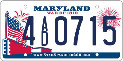 MD license plate 4AD0715
