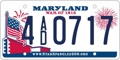 MD license plate 4AD0717