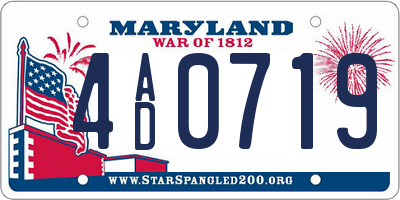 MD license plate 4AD0719