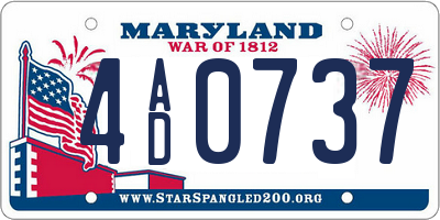 MD license plate 4AD0737