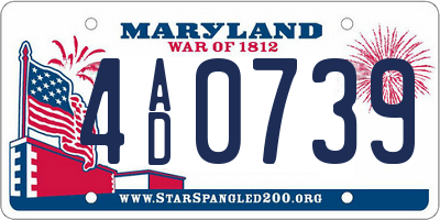 MD license plate 4AD0739