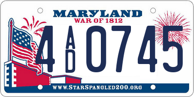 MD license plate 4AD0745