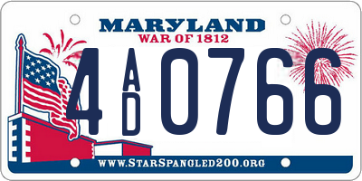 MD license plate 4AD0766