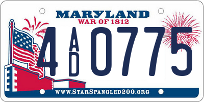 MD license plate 4AD0775