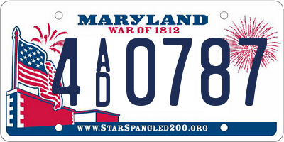 MD license plate 4AD0787