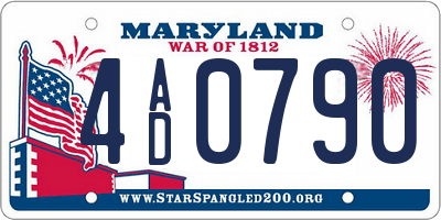 MD license plate 4AD0790