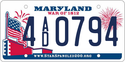 MD license plate 4AD0794