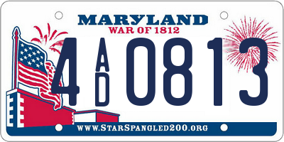 MD license plate 4AD0813