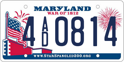 MD license plate 4AD0814