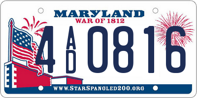 MD license plate 4AD0816