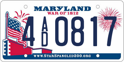 MD license plate 4AD0817