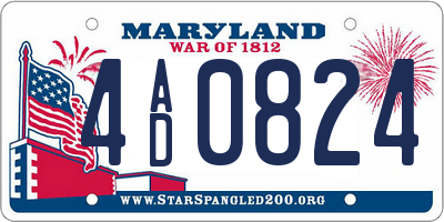 MD license plate 4AD0824