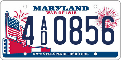 MD license plate 4AD0856