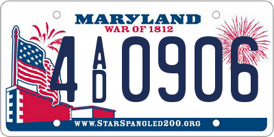 MD license plate 4AD0906