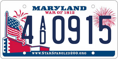 MD license plate 4AD0915