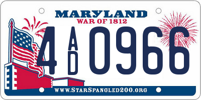 MD license plate 4AD0966