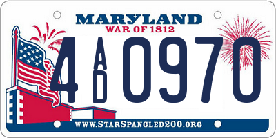 MD license plate 4AD0970