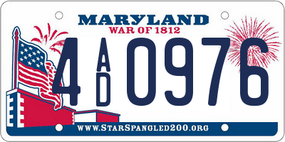 MD license plate 4AD0976