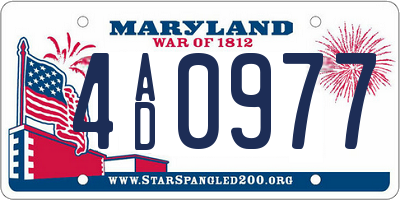MD license plate 4AD0977
